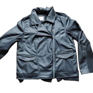NEW Universal Thread Moto Jacket L Faux Leather Stretch Black